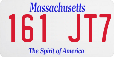 MA license plate 161JT7