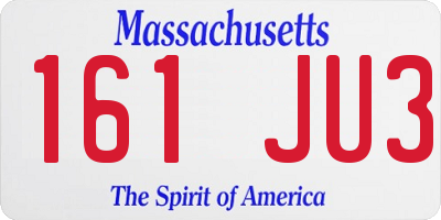 MA license plate 161JU3