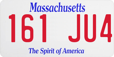 MA license plate 161JU4