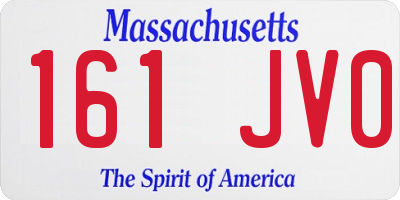 MA license plate 161JV0