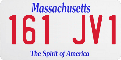 MA license plate 161JV1