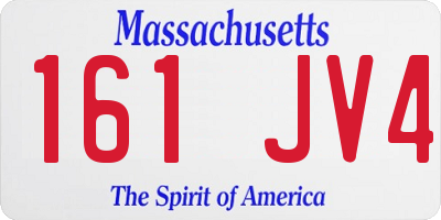MA license plate 161JV4