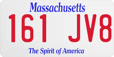 MA license plate 161JV8