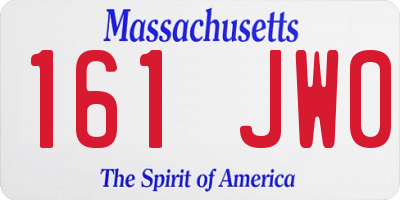 MA license plate 161JW0