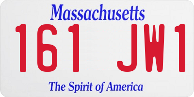 MA license plate 161JW1