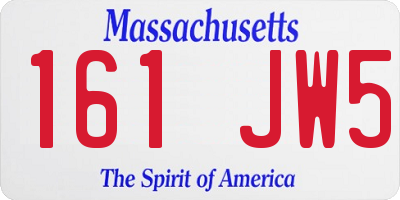 MA license plate 161JW5