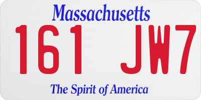 MA license plate 161JW7