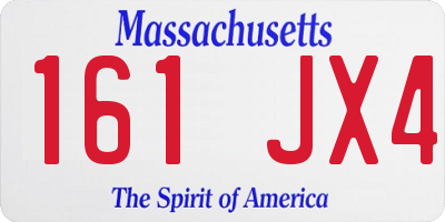 MA license plate 161JX4
