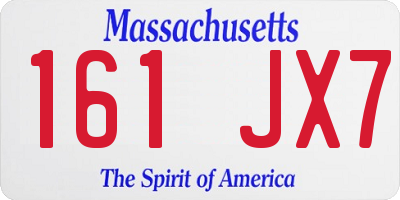 MA license plate 161JX7