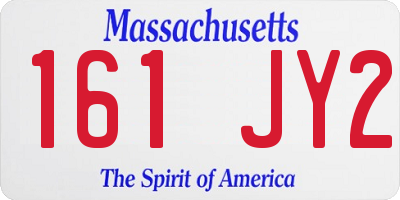 MA license plate 161JY2