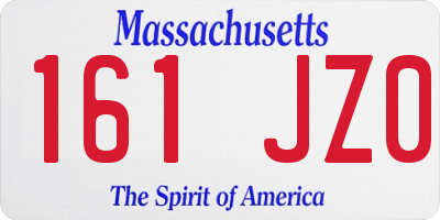 MA license plate 161JZ0