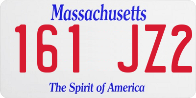 MA license plate 161JZ2