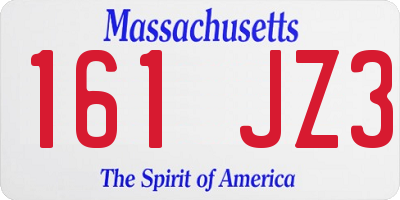MA license plate 161JZ3