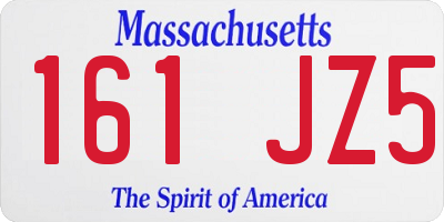 MA license plate 161JZ5