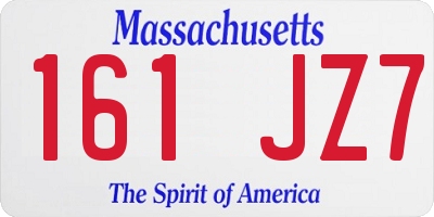 MA license plate 161JZ7