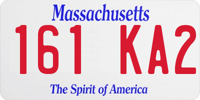 MA license plate 161KA2
