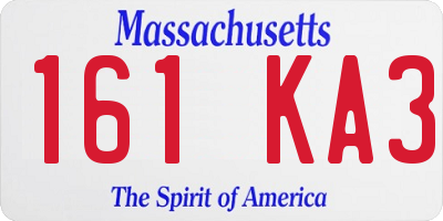 MA license plate 161KA3