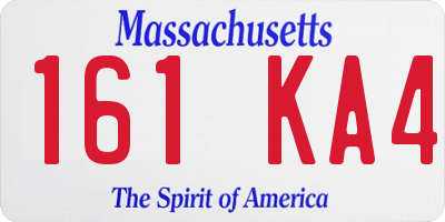 MA license plate 161KA4