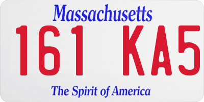 MA license plate 161KA5