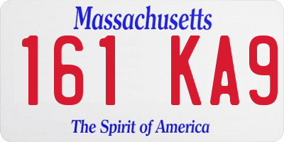 MA license plate 161KA9
