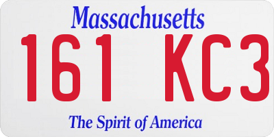 MA license plate 161KC3