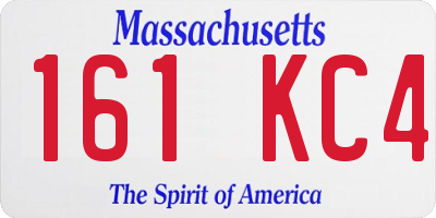 MA license plate 161KC4