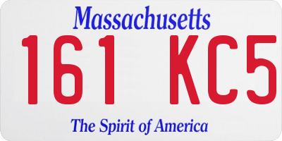 MA license plate 161KC5