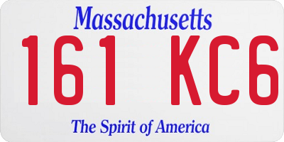 MA license plate 161KC6