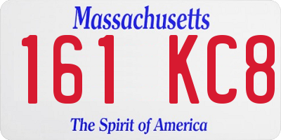 MA license plate 161KC8