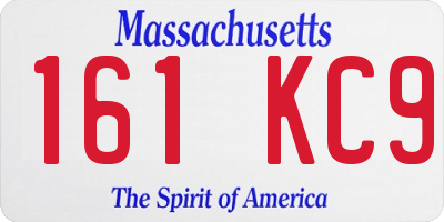 MA license plate 161KC9
