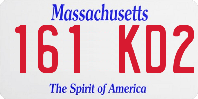 MA license plate 161KD2