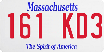 MA license plate 161KD3