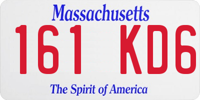 MA license plate 161KD6