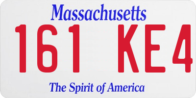 MA license plate 161KE4