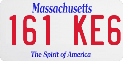 MA license plate 161KE6