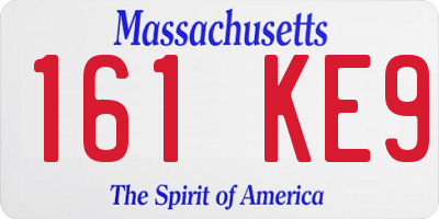 MA license plate 161KE9