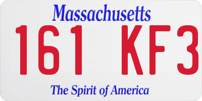 MA license plate 161KF3