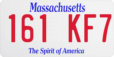 MA license plate 161KF7