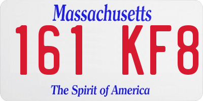 MA license plate 161KF8