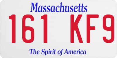 MA license plate 161KF9