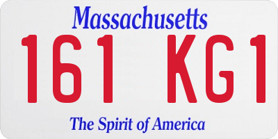 MA license plate 161KG1
