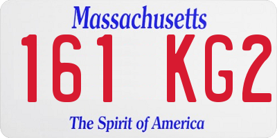 MA license plate 161KG2