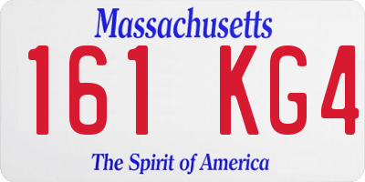 MA license plate 161KG4