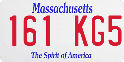 MA license plate 161KG5