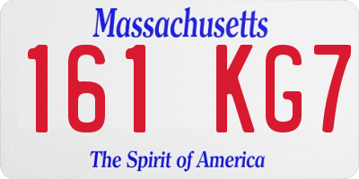 MA license plate 161KG7