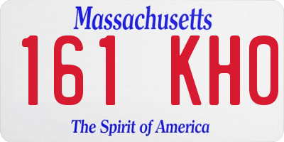 MA license plate 161KH0