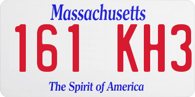 MA license plate 161KH3