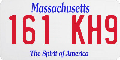 MA license plate 161KH9