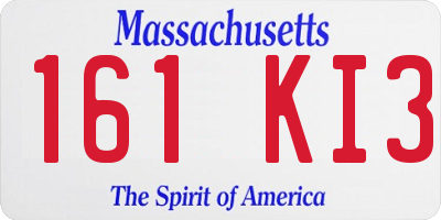 MA license plate 161KI3