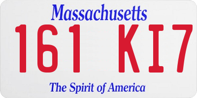 MA license plate 161KI7